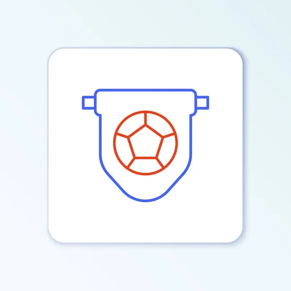 Line Football or soccer flag pennant icon isolated on white background. Colorful outline concept. Vector — Stok Vektör