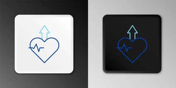 Line Heartbeat increase icon isolated on grey background. Increased heart rate. Colorful outline concept. Vector — Stock Vector
