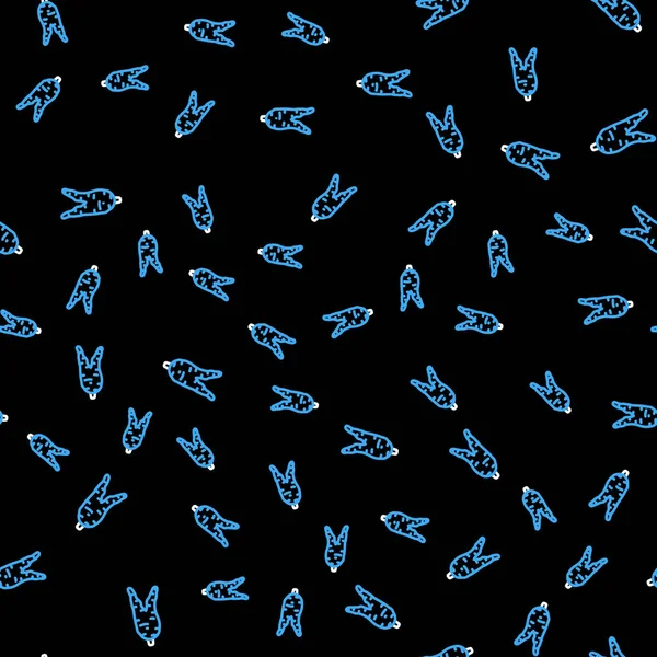 Lijn Ginseng root icoon geïsoleerd naadloos patroon op zwarte achtergrond. Vector — Stockvector