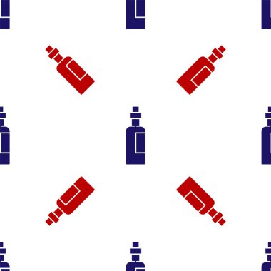 Mavi ve kırmızı zeytinyağı ikonu beyaz arka planda izole edilmiş kusursuz desen. Zeytinyağı ikonlu sürahi. Vektör