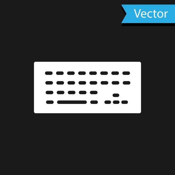 White Computer keyboard icon isolated on black background. PC component sign. Vector — стоковый вектор