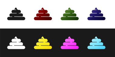 Set Shit icon isolated on black and white background. Vector