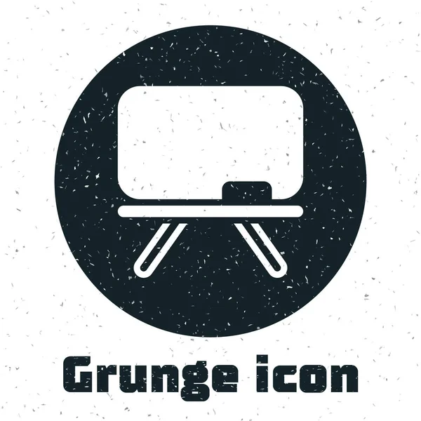 Grunge Chalkboard icon isolated on white background. School Blackboard sign. Monochrome vintage drawing. Vector — Wektor stockowy