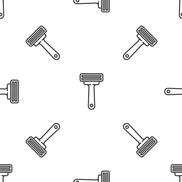 Grey line Shaving razor icon isolated seamless pattern on white background. Vector Illustration — 스톡 벡터