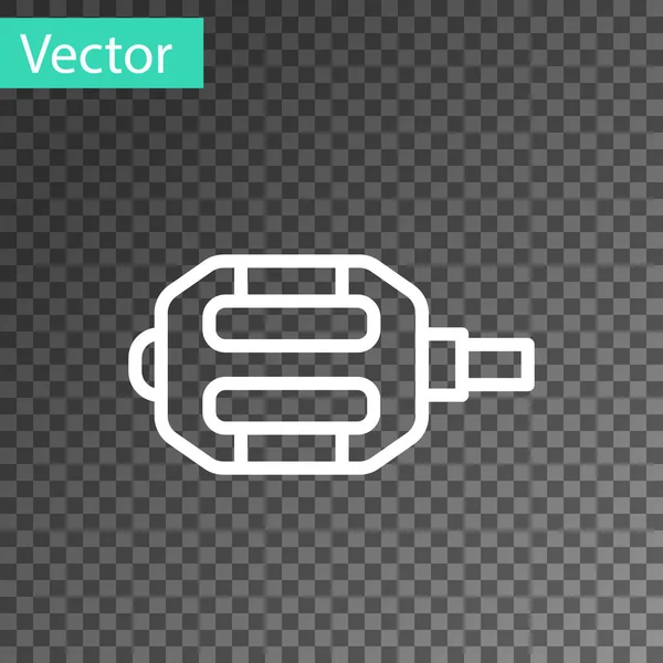 Witte lijn Fietspedaal pictogram geïsoleerd op transparante achtergrond. Vector — Stockvector