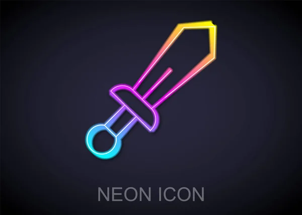Žhnoucí neonová linie Meč hračka ikona izolované na černém pozadí. Vektor — Stockový vektor