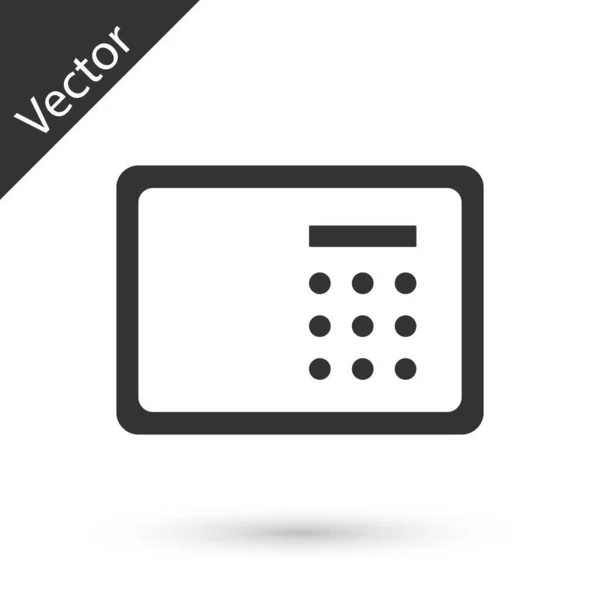 Grey Safe ikon elszigetelt fehér háttérrel. Az ajtó széf egy páncélterem kombinációs zárral. Megbízható adatvédelem. Vektor — Stock Vector