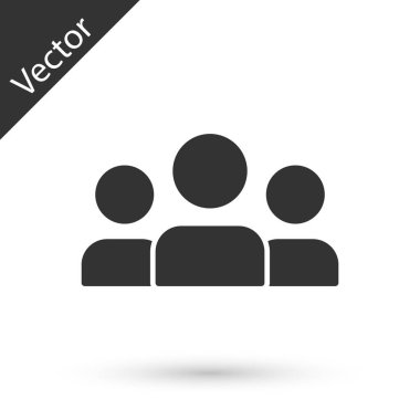 Gri Kullanıcılar grubu simgesi beyaz arkaplanda izole edildi. Bir grup insan ikonu. İş simgesi - kullanıcı profili simgesi. Vektör