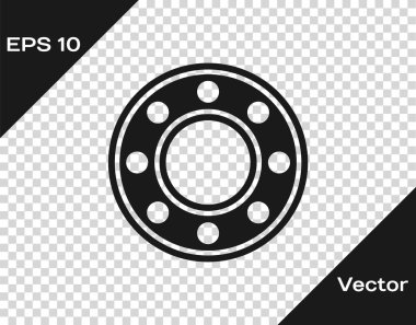 Black Bicycle ball bearing icon isolated on transparent background. Vector