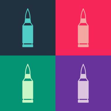Pop Art Bullet simgesi renk arkaplanında izole edildi. Vektör