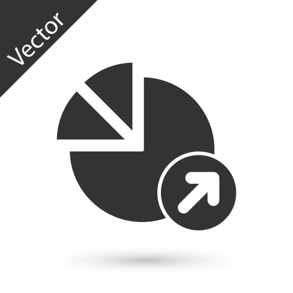 Icono de crecimiento financiero gris aislado sobre fondo blanco. Aumento de los ingresos. Vector — Vector de stock