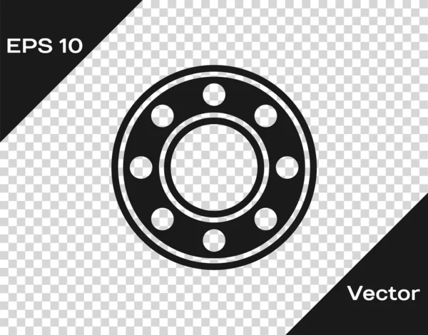 Black Bicycle ball bearing icon isolated on transparent background. Vector — стоковый вектор