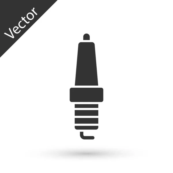 Grey Car spark plug icon isolated on white background. Car electric candle. Vector — Stock Vector