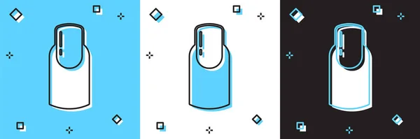 Définir l'icône de manucure des ongles isolé sur fond bleu et blanc, noir. Vecteur — Image vectorielle