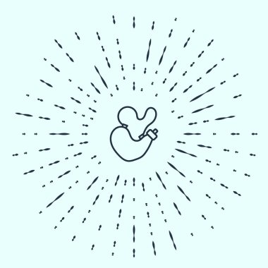 Black line Spanish wineskin icon isolated on grey background. Abstract circle random dots. Vector