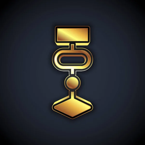 Icono del algoritmo de oro aislado sobre fondo negro. Diseño de símbolo de algoritmo de la colección de Inteligencia Artificial. Vector — Archivo Imágenes Vectoriales