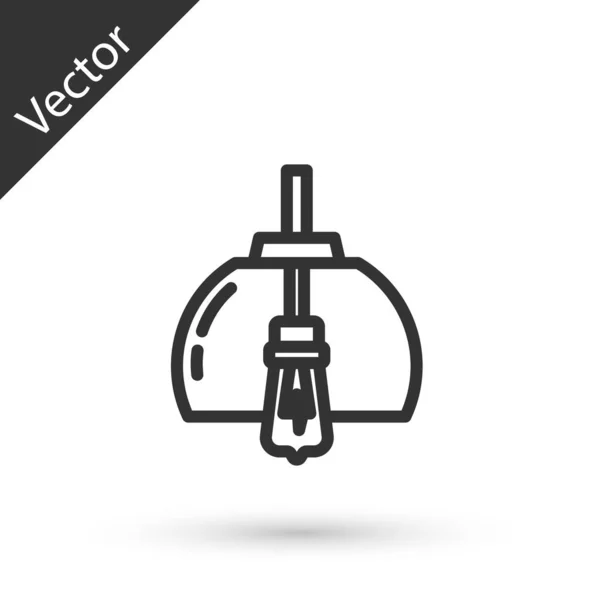 회색 라인의 챈 들리에 아이콘은 흰색 배경에 분리되어 있습니다. Vector — 스톡 벡터