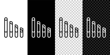Set line Smoking cigarette icon isolated on black and white, transparent background. Tobacco sign. Vector