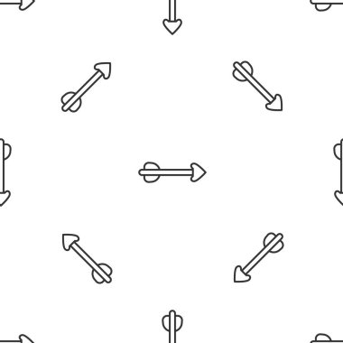 Grey line Arrow icon isolated seamless pattern on white background. Vector