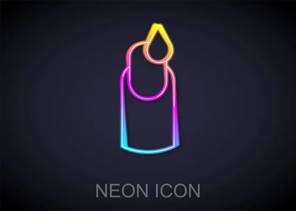 Icona luminosa neon line Manicure isolata su sfondo nero. Vettore — Vettoriale Stock