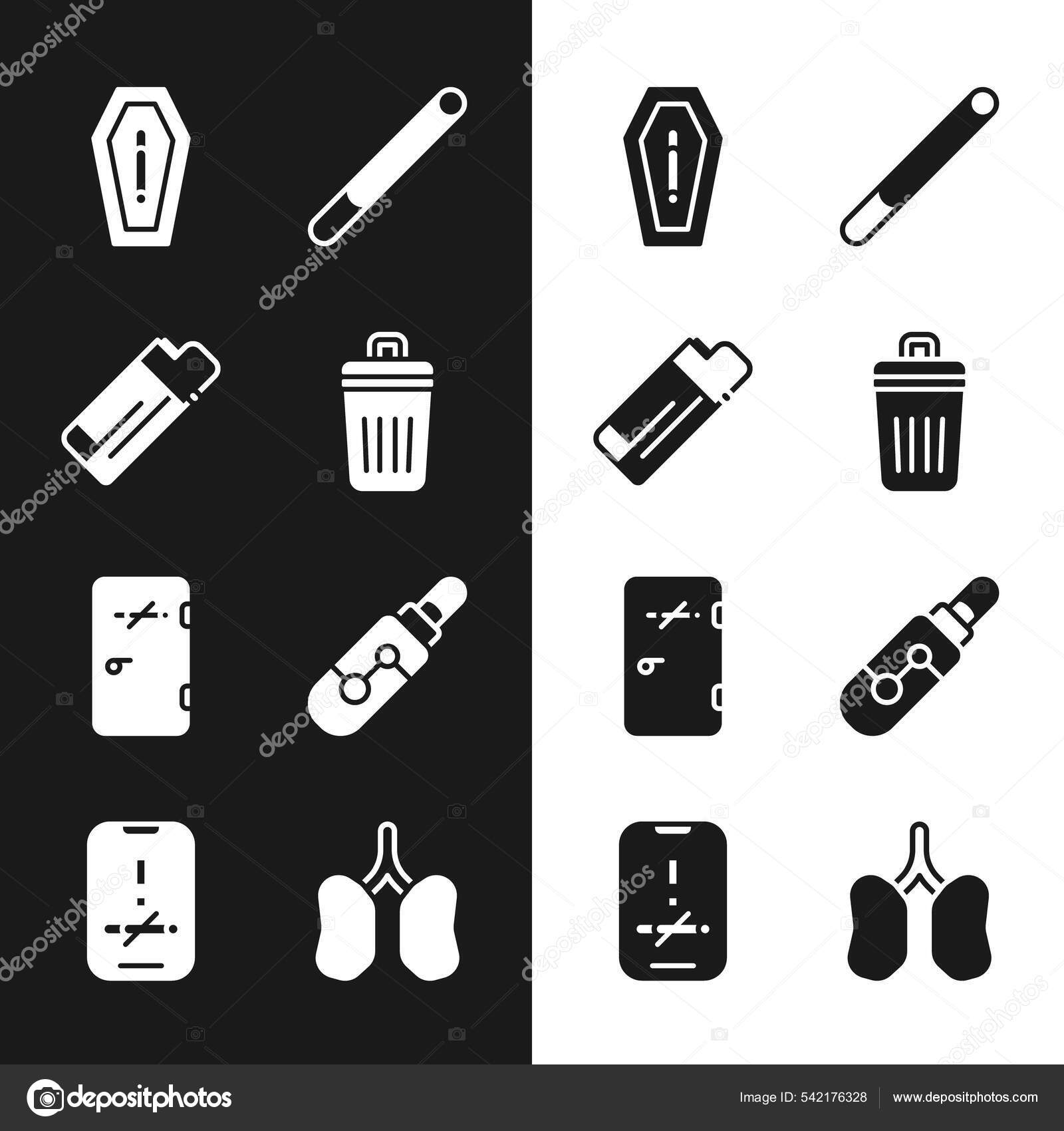 Business accessories flat line vector icons set