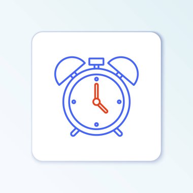 Beyaz arkaplanda satır alarm simgesi izole edildi. Uyan, kalk konsepti. Zaman işareti. Renkli taslak konsepti. Vektör