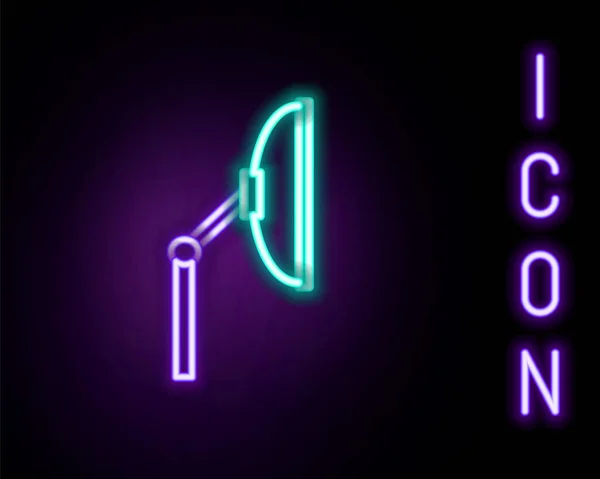 Linea neon luminosa Icona tergicristallo isolato su sfondo nero. Concetto di contorno colorato. Vettore — Vettoriale Stock