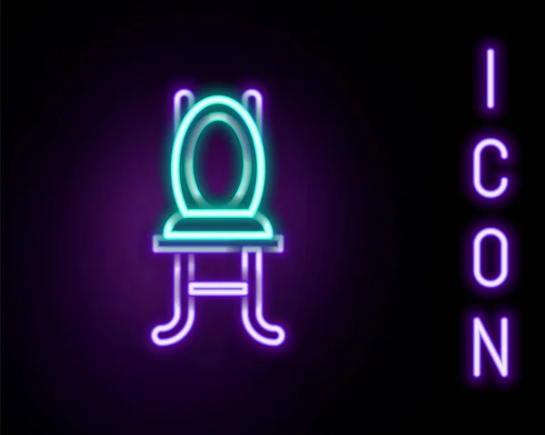 发光的霓虹灯线椅子图标孤立在黑色背景.五彩缤纷的概念.B.病媒 — 图库矢量图片