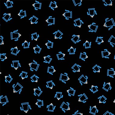 Çizgi Sulama simgesi siyah arkaplanda izole edilmiş kusursuz desen oluşturabilir. Sulama sembolü. Vektör