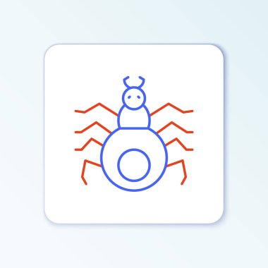 Örümcek çizgi simgesi beyaz arkaplanda izole edildi. Mutlu Cadılar Bayramı Partisi. Renkli taslak konsepti. Vektör