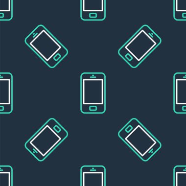 Hat Smartphone, cep telefonu simgesi siyah arkaplanda izole edilmiş pürüzsüz desen. Vektör