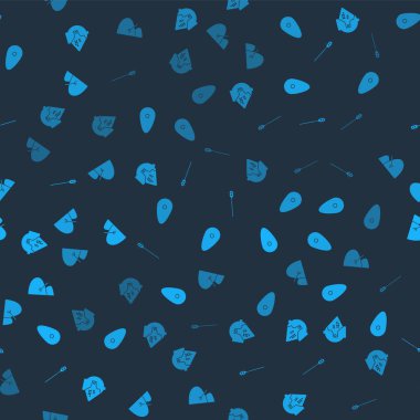 Ortaçağ demir miğferini, kalkanı, zincirli topuzu ve saman balyasını, pürüzsüz deseni ayarlayın. Vektör