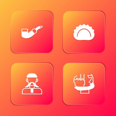 Tüttürme piposu, hamur tatlısı, Ukrayna Kazağı ve Kiev ikonunun kurucuları anıtı. Vektör