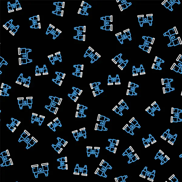 Γραμμή Κυάλια εικονίδιο απομονωμένη αδιάλειπτη μοτίβο σε μαύρο φόντο. Βρες το σήμα του λογισμικού. Σύμβολο εξοπλισμού κατασκόπων. Διάνυσμα — Διανυσματικό Αρχείο