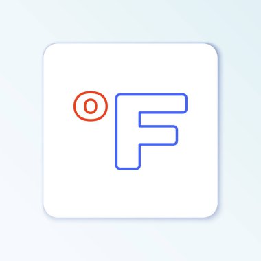 Fahrenheit satırı simgesi beyaz arkaplanda izole edildi. Renkli taslak konsepti. Vektör