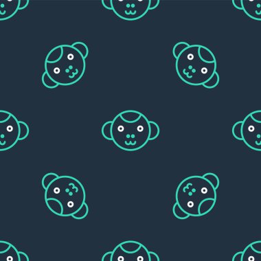 Çizgi maymunu burç simgesi siyah arkaplanda izole edilmiş. Astrolojik yıldız falı koleksiyonu. Vektör