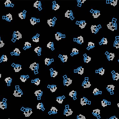 Kalkan simgesine sahip Hat Alışveriş binası siyah arka planda izole edilmiş. Sigorta konsepti. Güvenlik, güvenlik, koruma, konsept koruma. Vektör