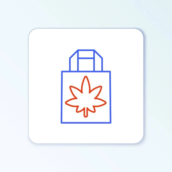 Line Shopping Paper Bag Medical Marijuana Cannabis Leaf Icon Isolated — Stock Vector
