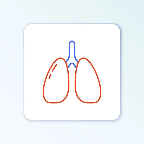 Línea Lungs Icono Aislado Sobre Fondo Blanco Concepto Esquema Colorido — Vector de stock