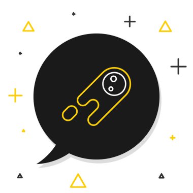 Kuyrukluyıldız beyaz arkaplana izole edilmiş bir şekilde hızla düşüyor. Renkli taslak konsepti. Vektör