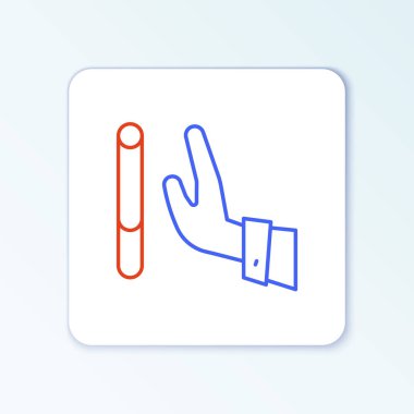 Beyaz arkaplanda izole edilmiş sigara ikonu bırakılıyor. Tütün tabelası. Sigara içme sembolü. Sağlıklı bir yaşam tarzı. Renkli taslak konsepti. Vektör