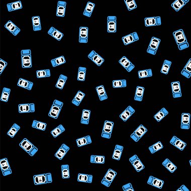 Tren bileti simgesi siyah arka planda izole edilmiş. Demiryolu ile seyahat et. Vektör