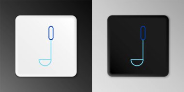 Line Kitchen kepçe simgesi gri arkaplanda izole edildi. Mutfak aletleri. Çatal kaşık tabelası. Renkli taslak konsepti. Vektör