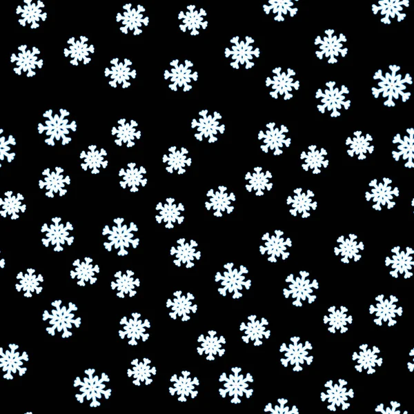 Línea Copo de nieve icono aislado patrón sin costura sobre fondo negro. Vector — Archivo Imágenes Vectoriales