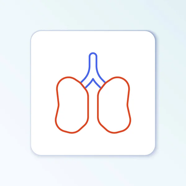 Línea Lungs icono aislado sobre fondo blanco. Concepto de esquema colorido. Vector — Vector de stock