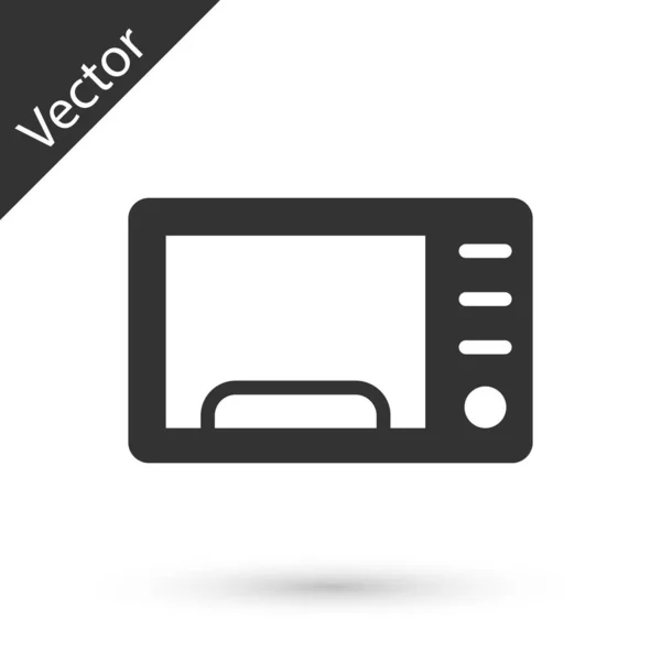 Icono horno Microondas gris aislado sobre fondo blanco. Icono de electrodomésticos. Vector — Vector de stock