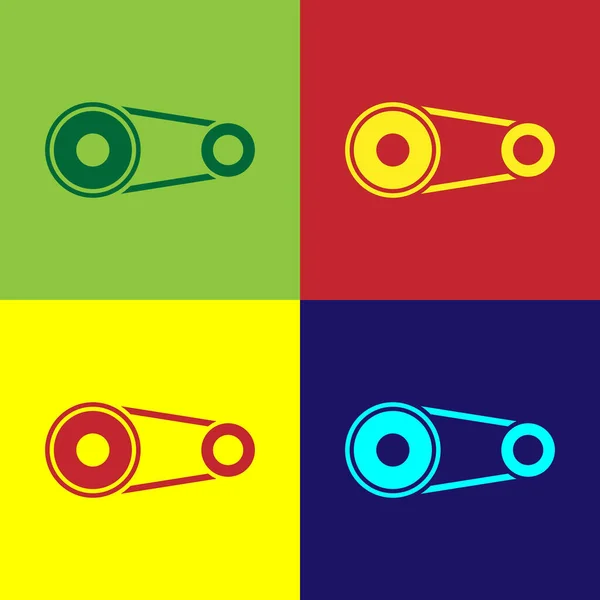 Pop art Kit ceinture de sécurité icône isolée sur fond de couleur. Vecteur — Image vectorielle