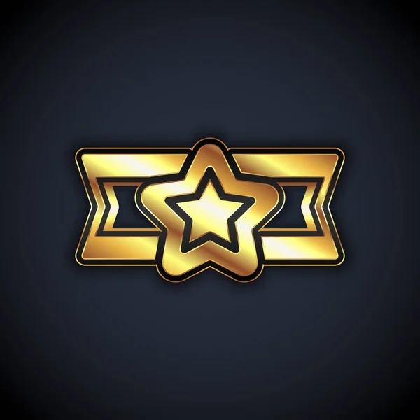 Gold Star icône militaire américaine isolé sur fond noir. Insignes militaires. Patchs de l'armée. Vecteur — Image vectorielle