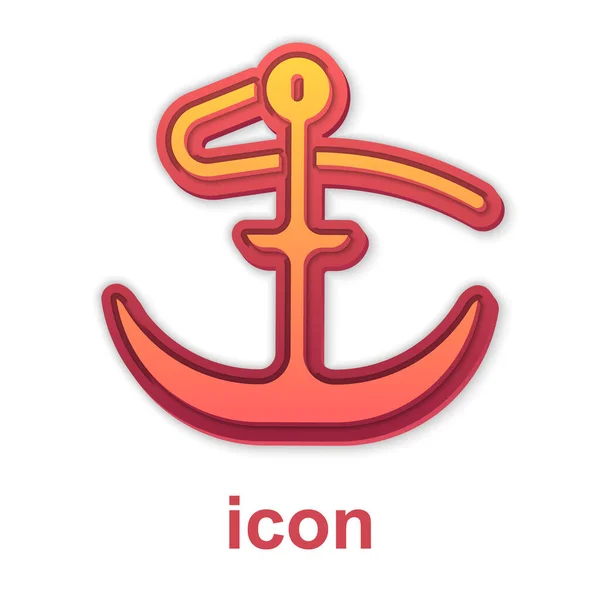 Gold Anchor icon isolated on white background. Vector — Stock Vector