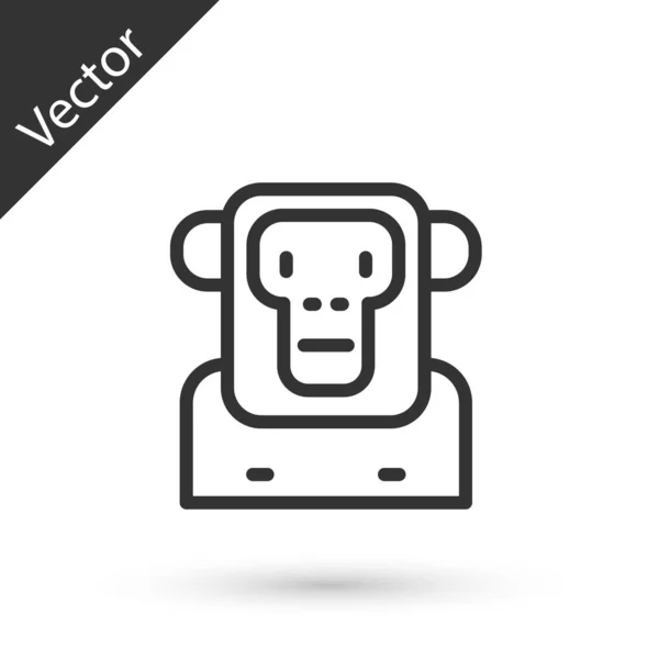 Icono Mono de línea gris aislado sobre fondo blanco. Vector — Vector de stock